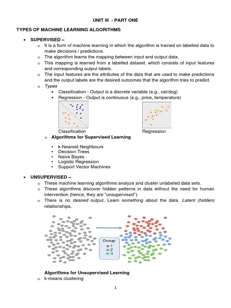Types Of Machine Learning Algorithms | PDF | Coefficient Of ...