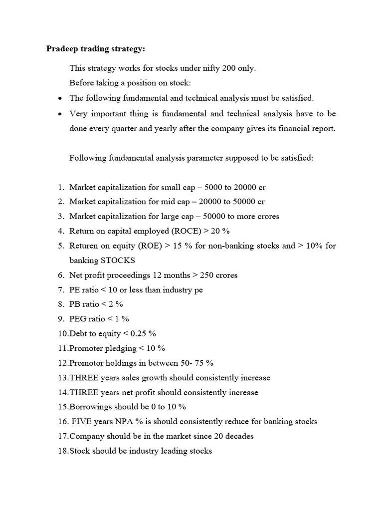 My Trading Strategy | PDF | Return On Equity | Financial Services