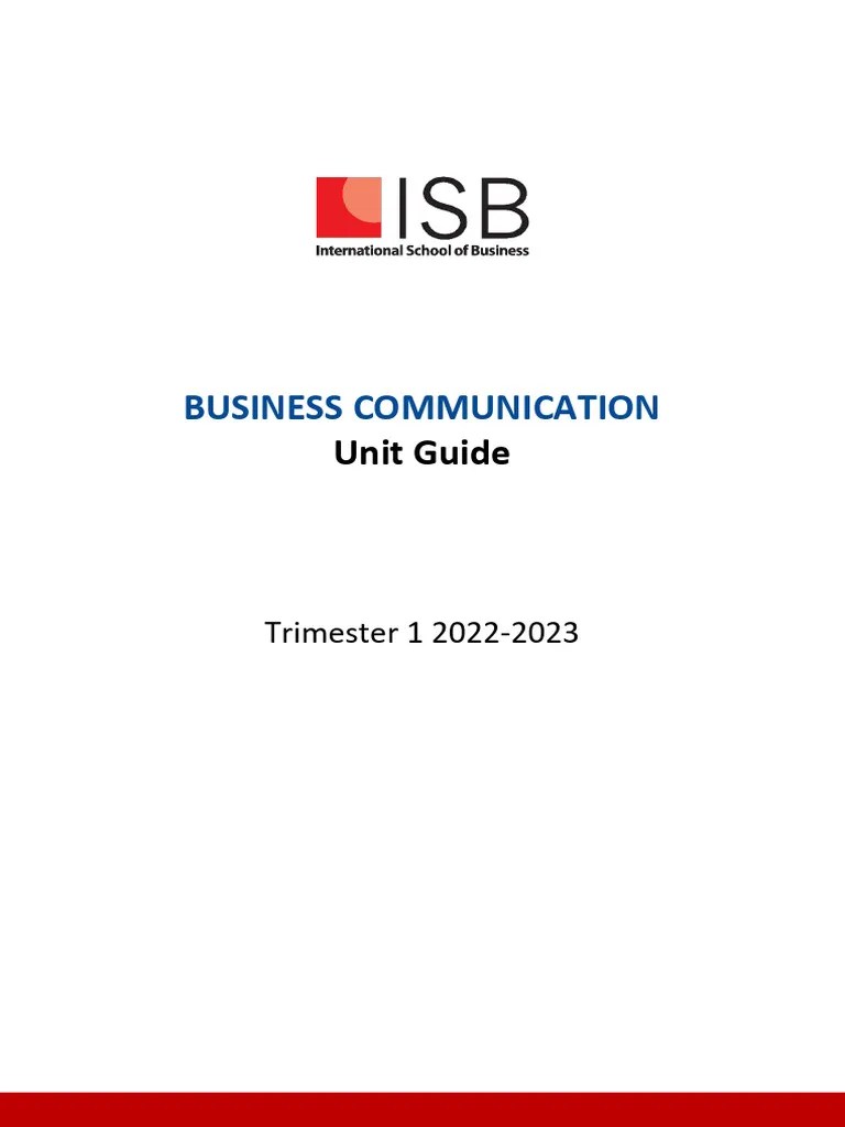 Business Communication 4 - Unit Guide | PDF | Communication | Apa Style
