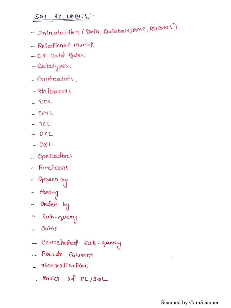 Oracle Sql-Written-Notes | PDF