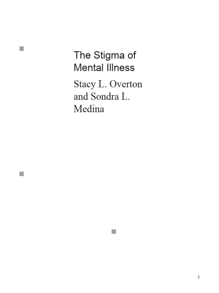 Stigma And Mental Illness | PDF | Social Stigma | Mental Disorder