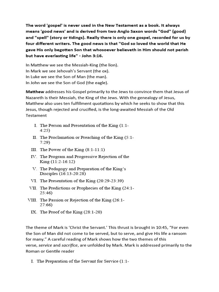 New Testament Survey 1 Lesson | PDF | Jesus | Justification (Theology)