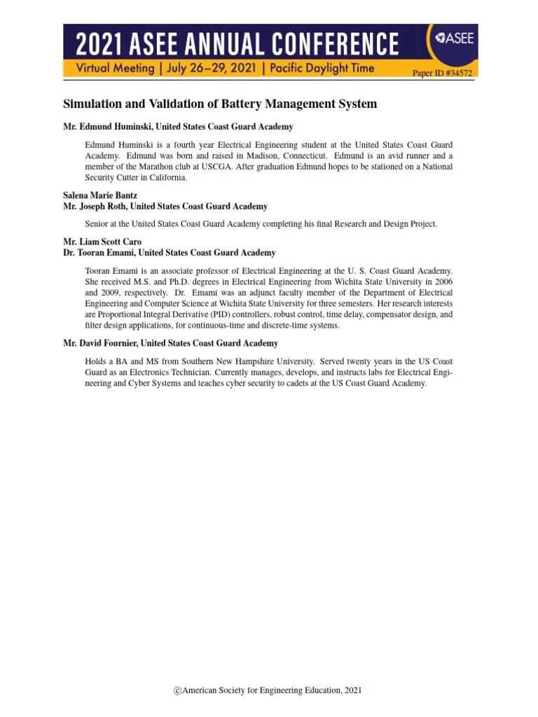 Simulation And Validation Of Battery Management System | PDF ...