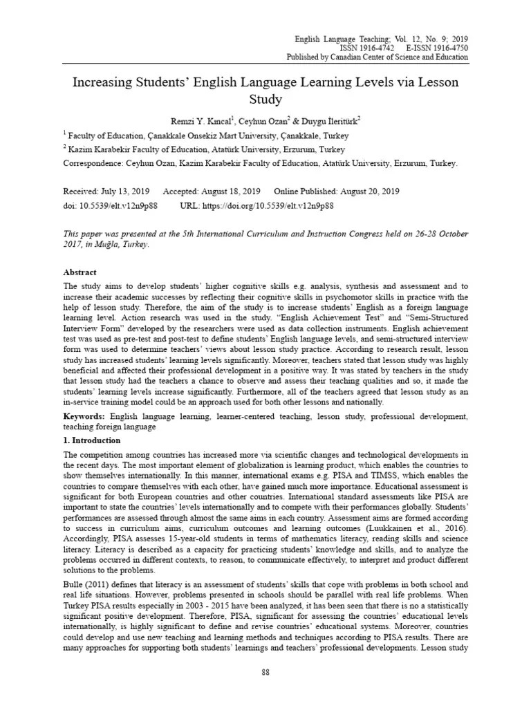 Increasing Students English Language Learning Lev | PDF | Teachers | Language Education