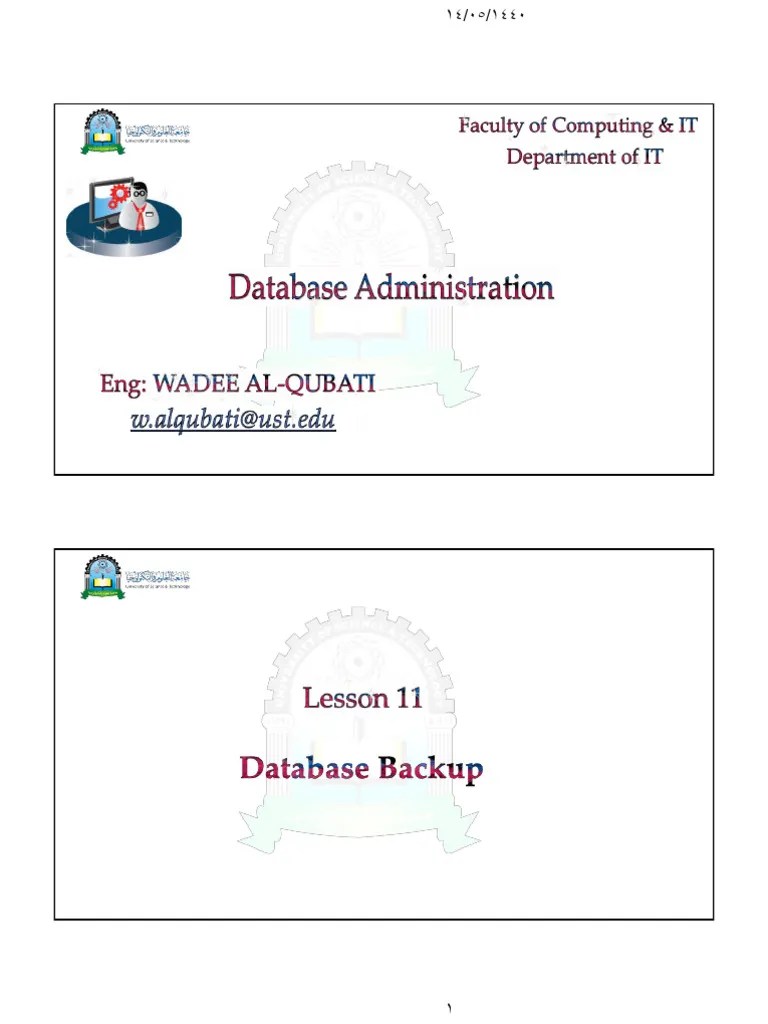 11 - Database Backup | PDF | Databases | Database Index