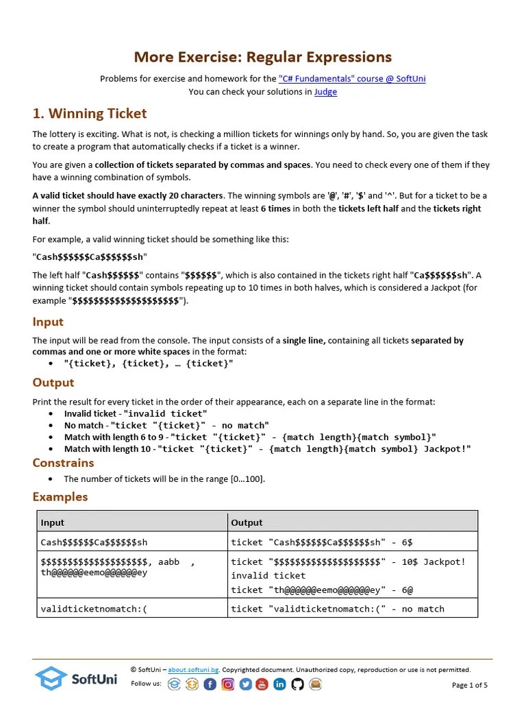 Winning Ticket - Problems Description | Download Free PDF | Encryption | String (Computer Science)