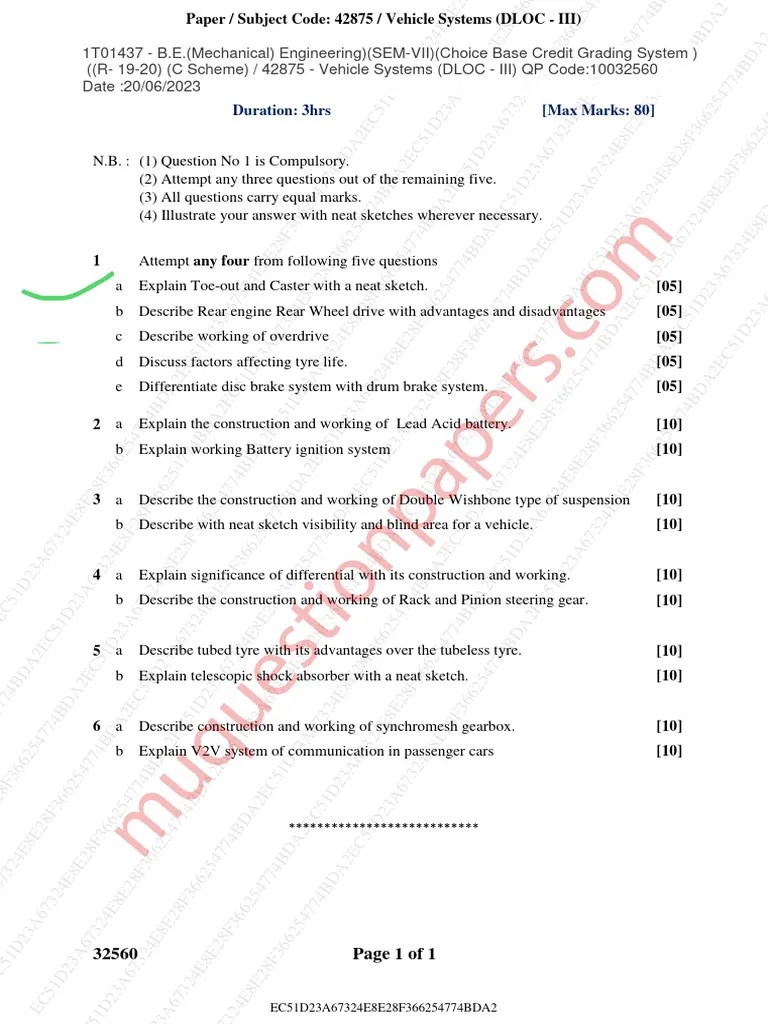 Be - Mechanical Engineering - Semester 7 - 2023 - May - Dloc III ...