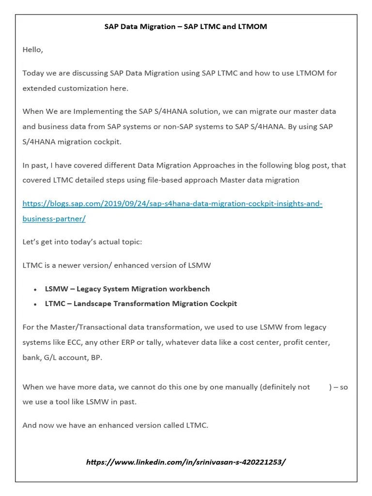 SAP Data Migration | Download Free PDF | Enterprise Resource Planning ...