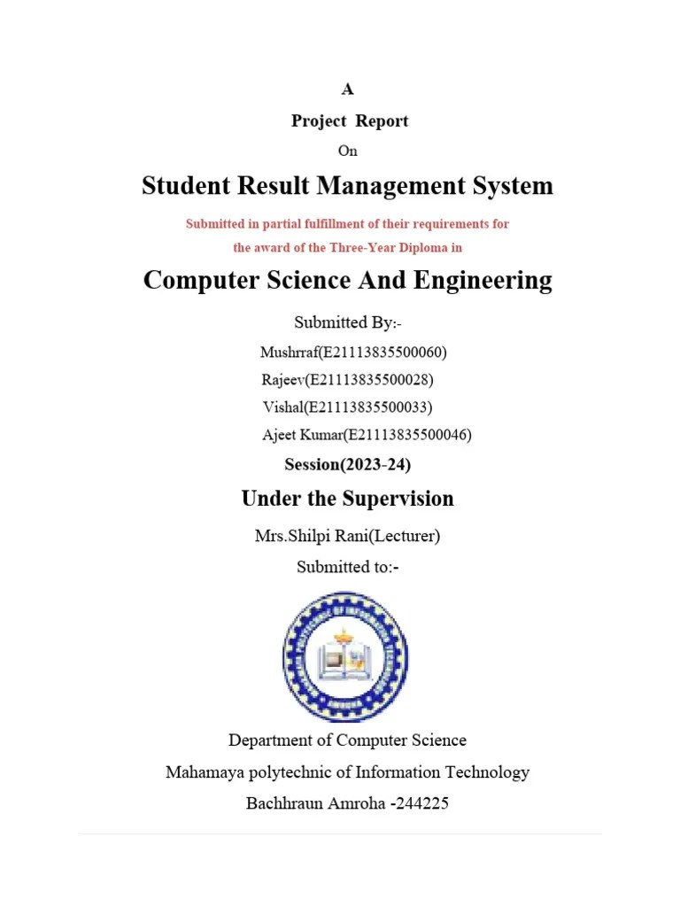 Student Result Management System | PDF