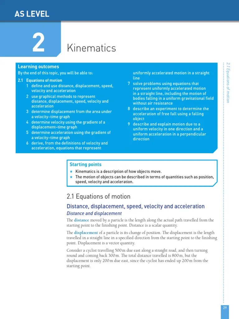 02 Kinematics | Download Free PDF | Velocity | Acceleration