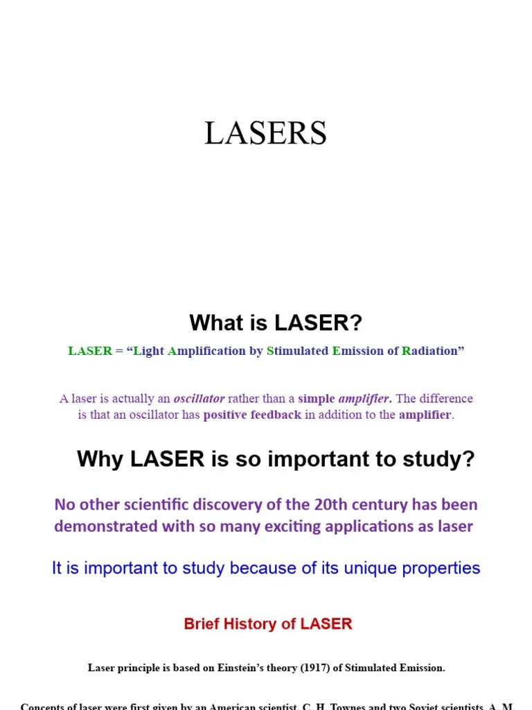 Laser | PDF | Laser | Emission Spectrum