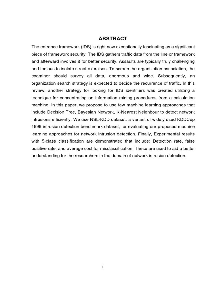 Intrusion Detection In Software Defined Network Using Machine Learning ...