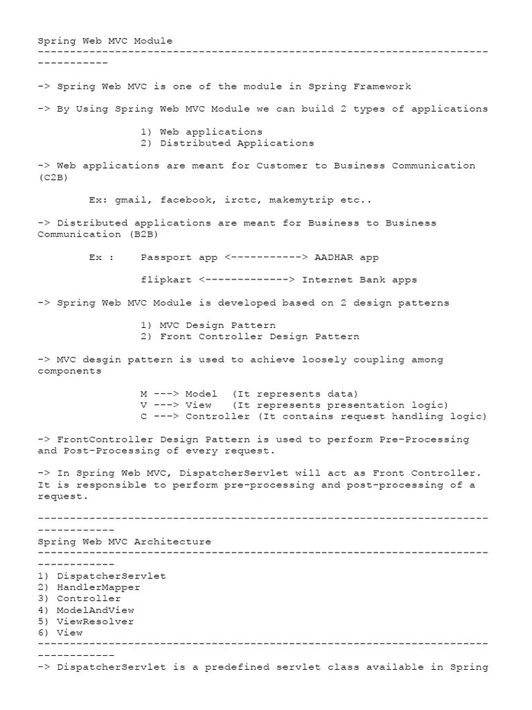 Spring MVC | PDF | Representational State Transfer | Spring Framework