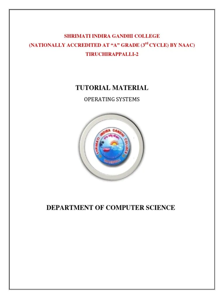 III B.SC CS - Operating Systems | PDF