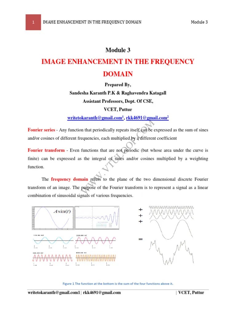 DIP Module 3 | PDF | Fourier Transform | Sampling (Signal Processing)
