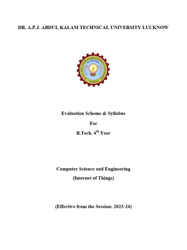 BTech. 4th Year - Computer Science And Engineering - Internet Of Things ...