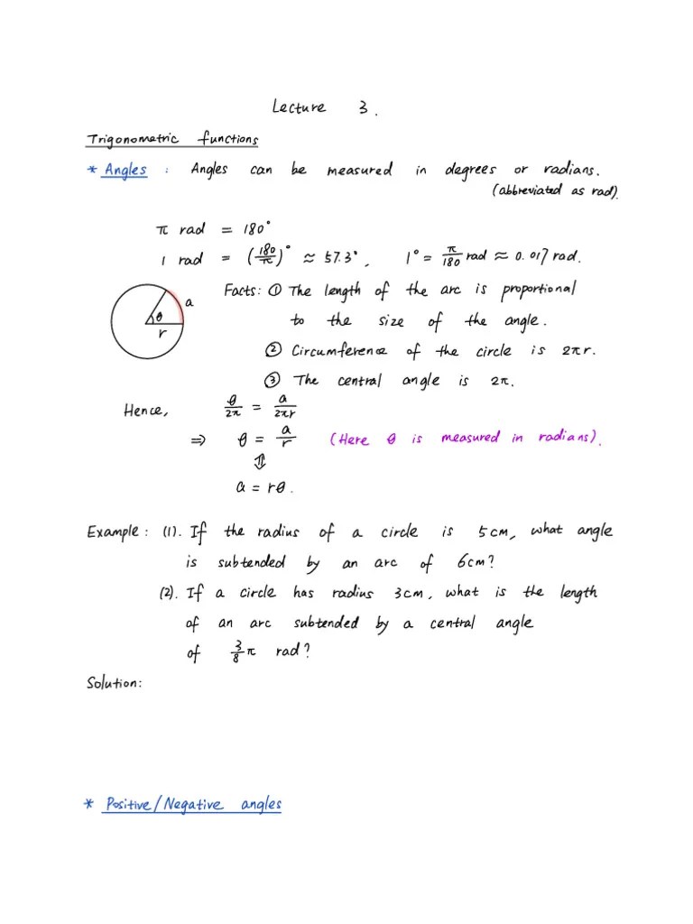 Lecture 03-Before Class | PDF | Trigonometric Functions | Classical Geometry
