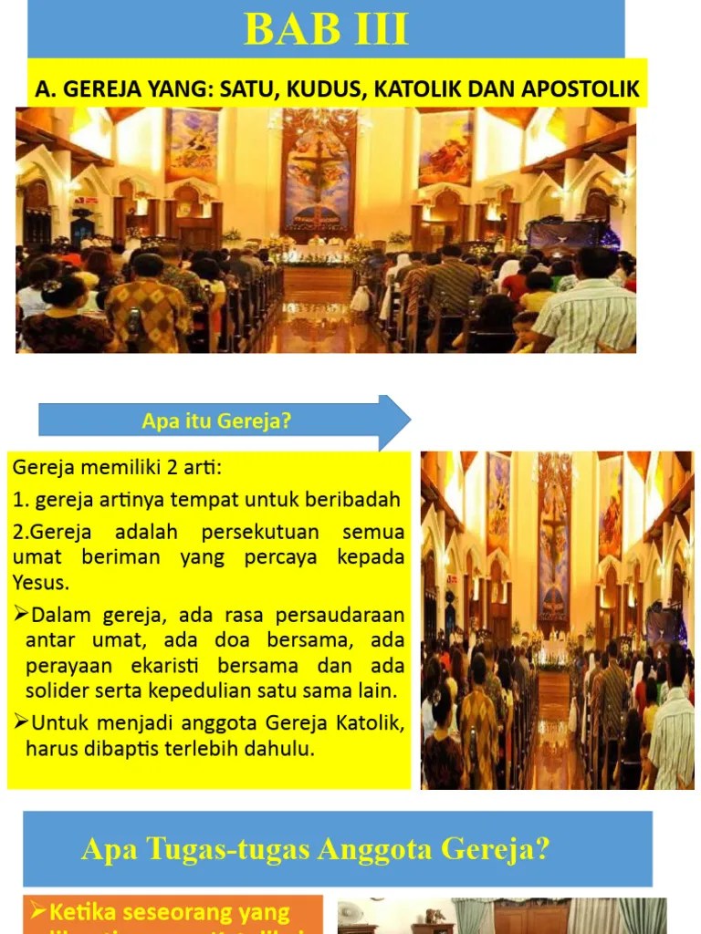 Rangkuman Bab Iiii A. Gereja Yang Satu, Kudus, Katolik Dan Apostolik | PDF