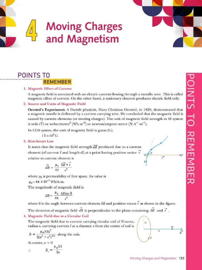 Moving Charges And Magnetism | PDF