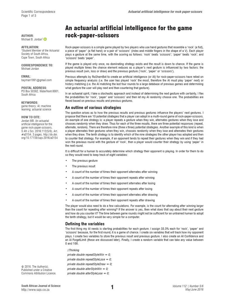 An Actuarial Artificial Intelligence For The Game | PDF | Artificial Intelligence | Intelligence ...