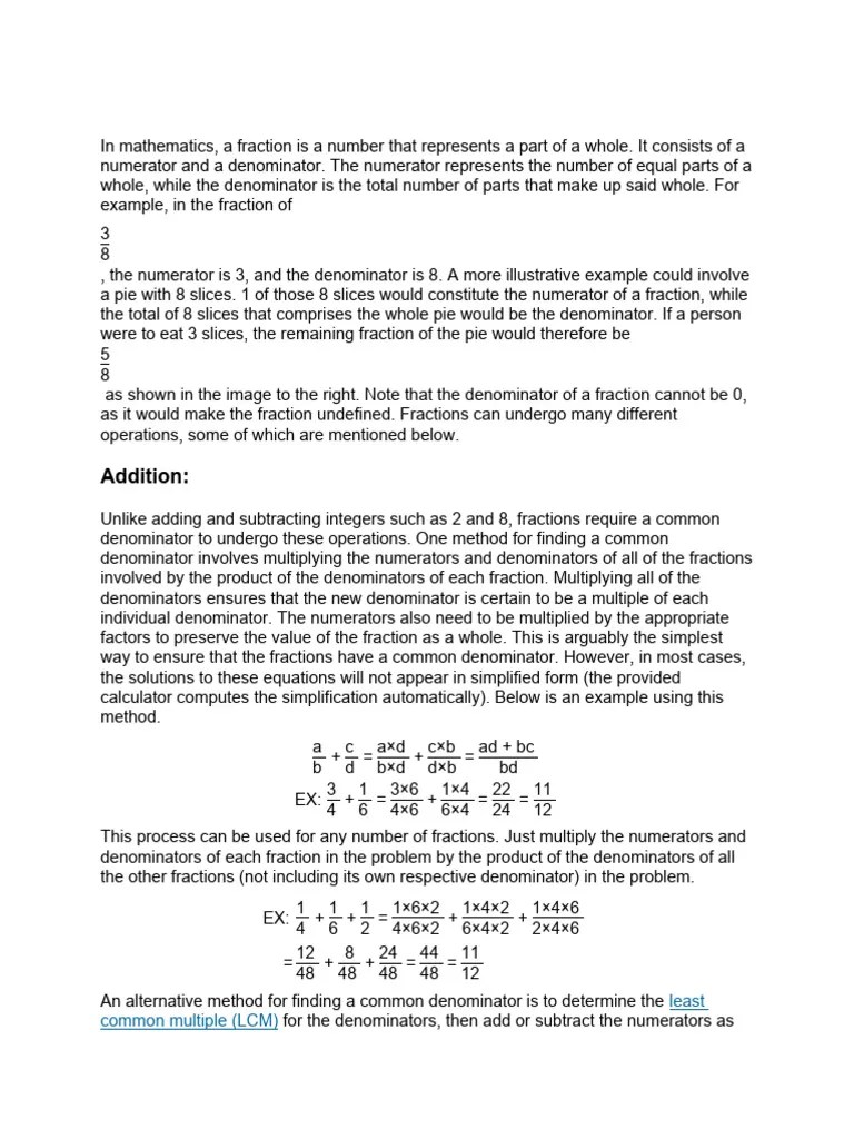 Fractions | PDF | Multiplication | Abstract Algebra