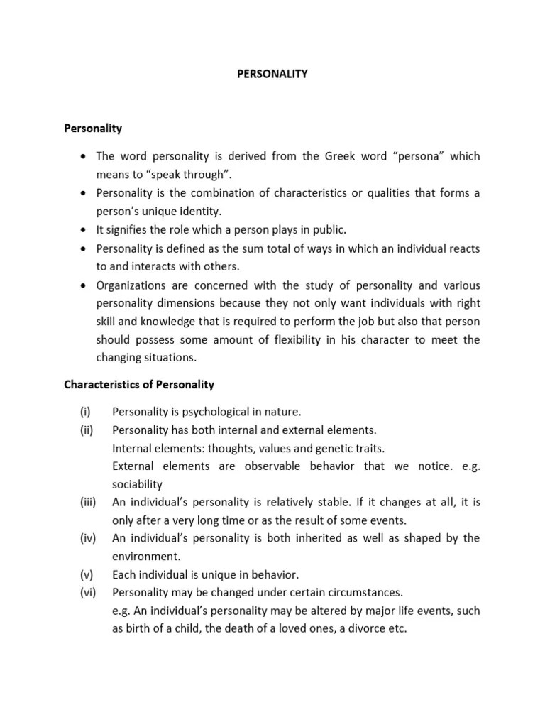 Chapter 2 A Personality | Download Free PDF | Id | Personality Psychology