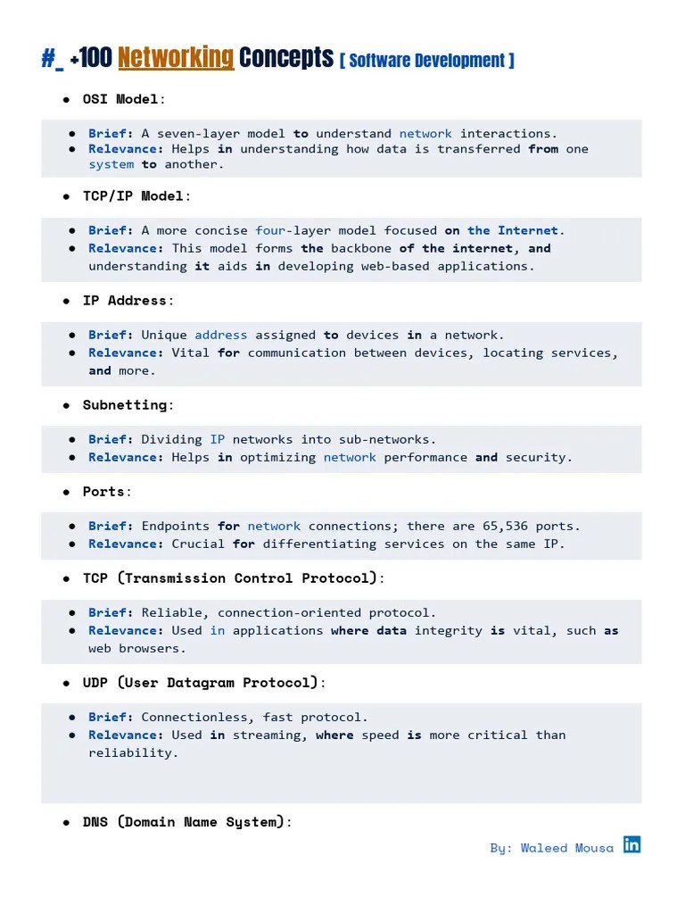 +100 Networking Concepts | Download Free PDF | Computer Network ...