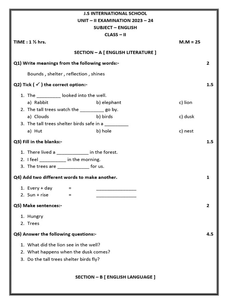 Class - 2 ENGLISH | PDF | Language Families | Morphology