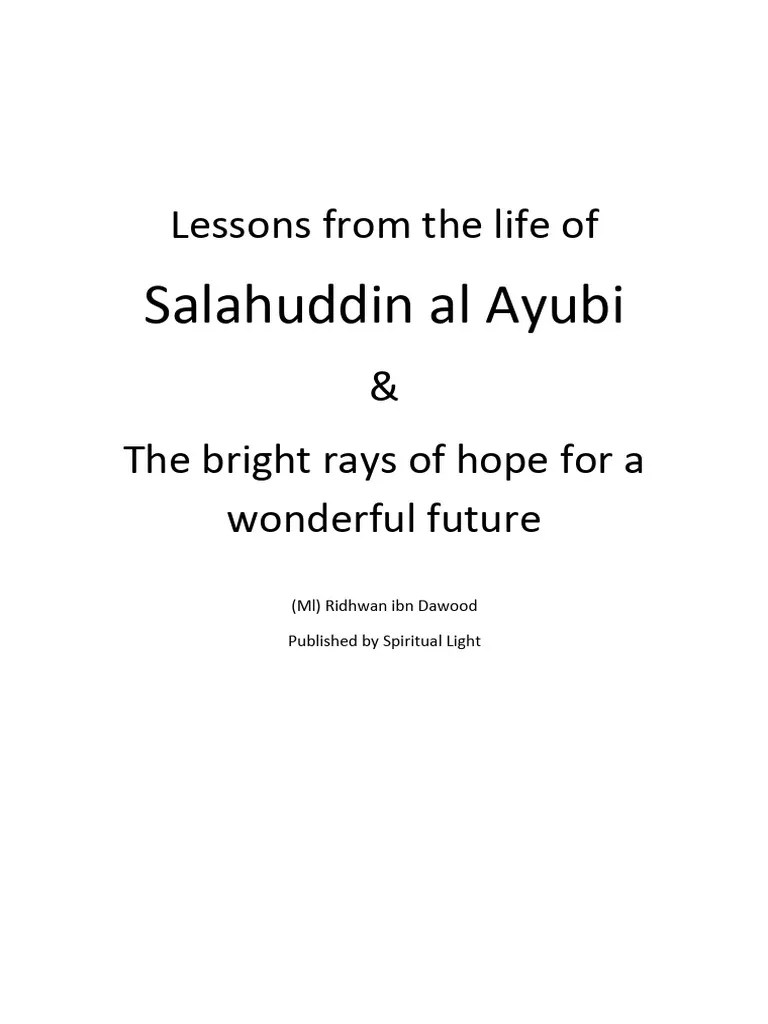Lessons From The Life Of Salahuddin Ayubi The Bright Rays Of A | PDF | Caliphate | Ruhollah Khomeini