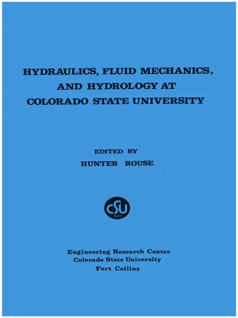Hydraulics Fluid Mechanics And Hydrology At CSU | Download Free PDF ...