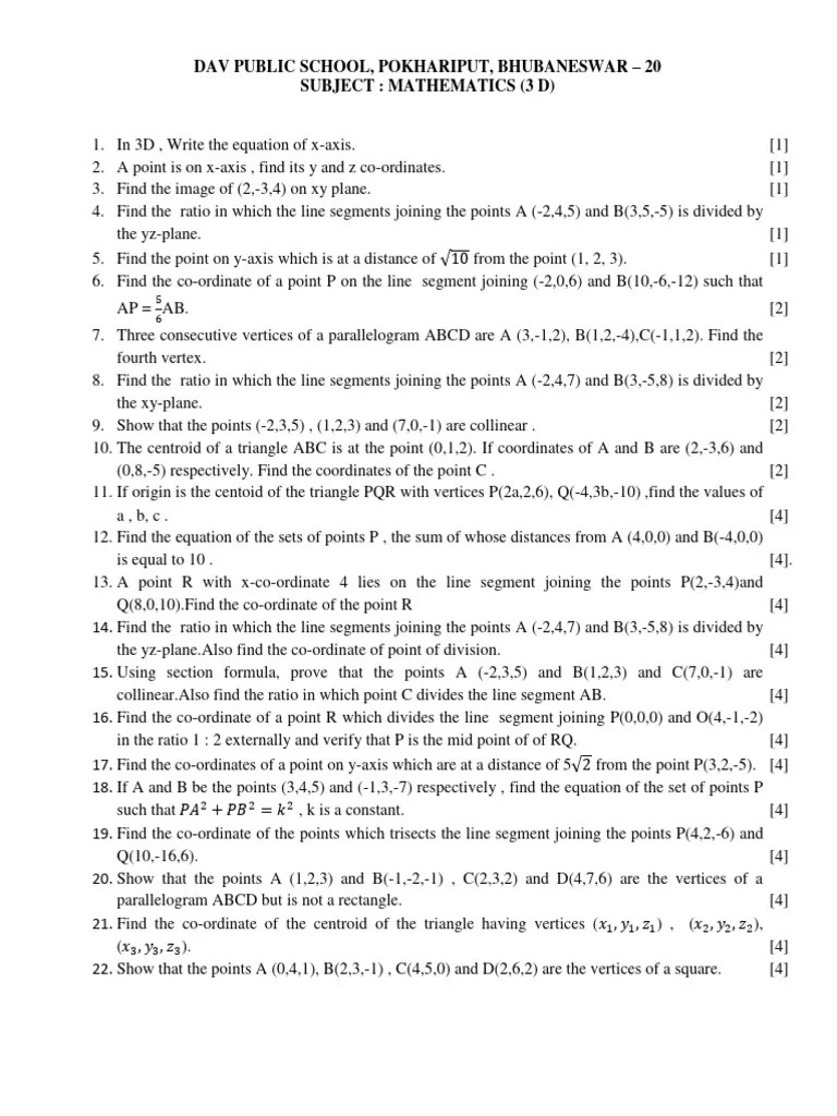 3 Dimensional Geometry | PDF | Triangle | Euclidean Plane Geometry
