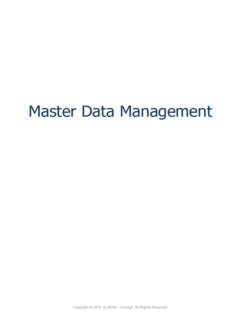 User Manual Master Data Management | PDF