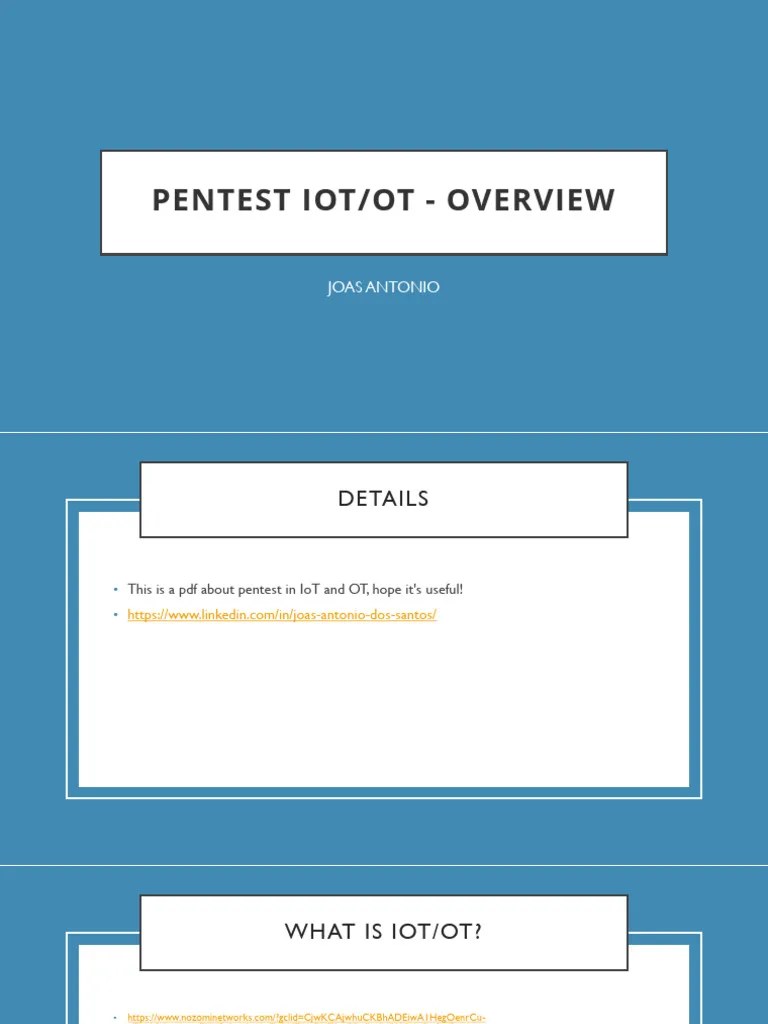 Pentest IoT And OT - Overview | PDF