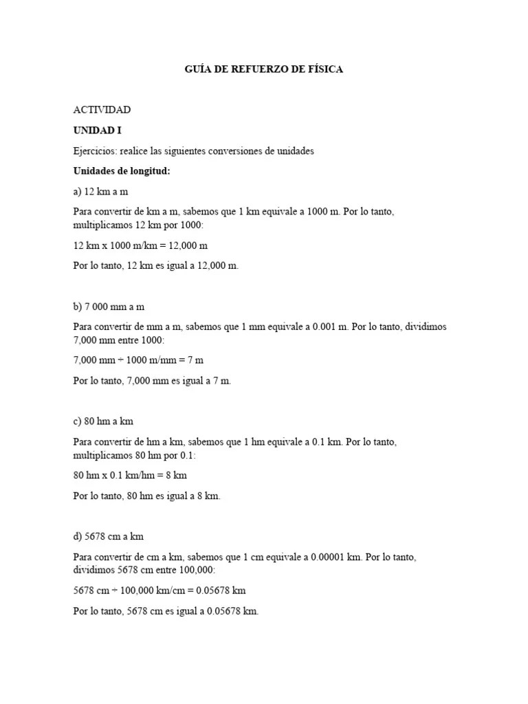 Guía De Refuerzo De Física | PDF