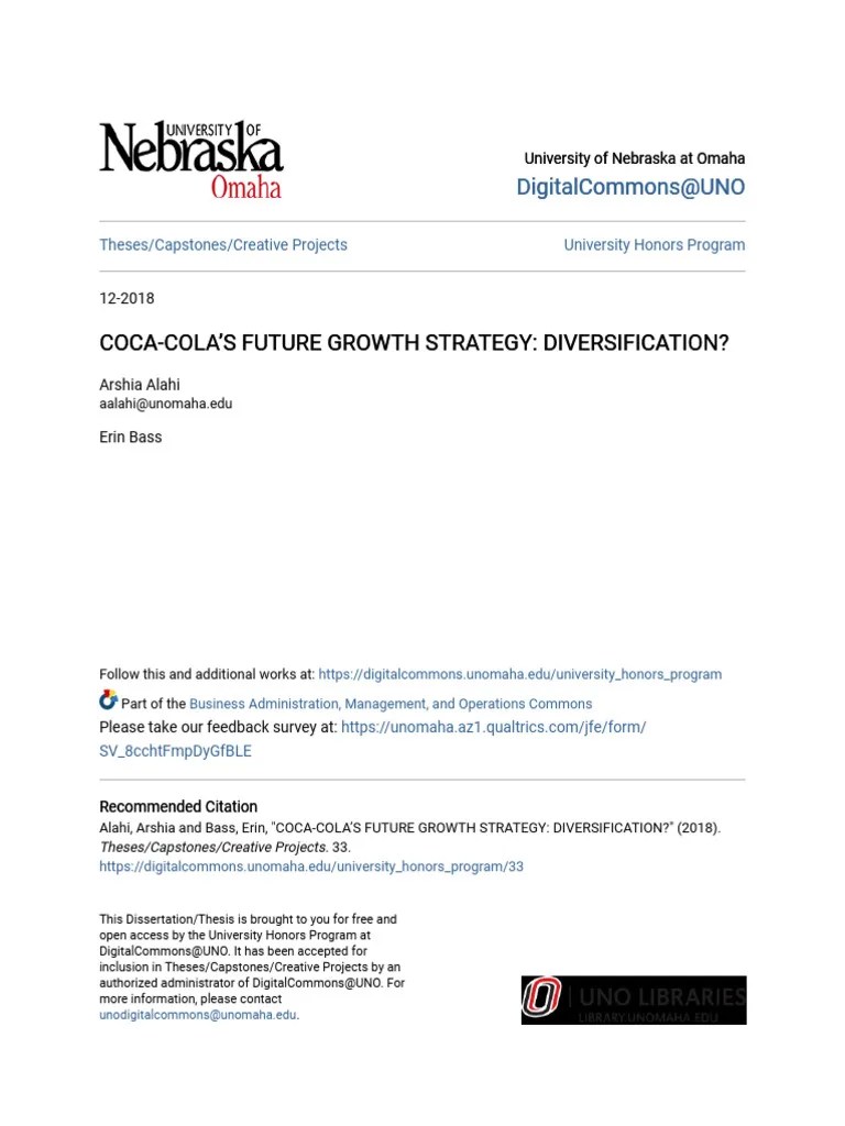 Coca-Cola - S Future Growth Strategy - Diversification | PDF | The Coca ...