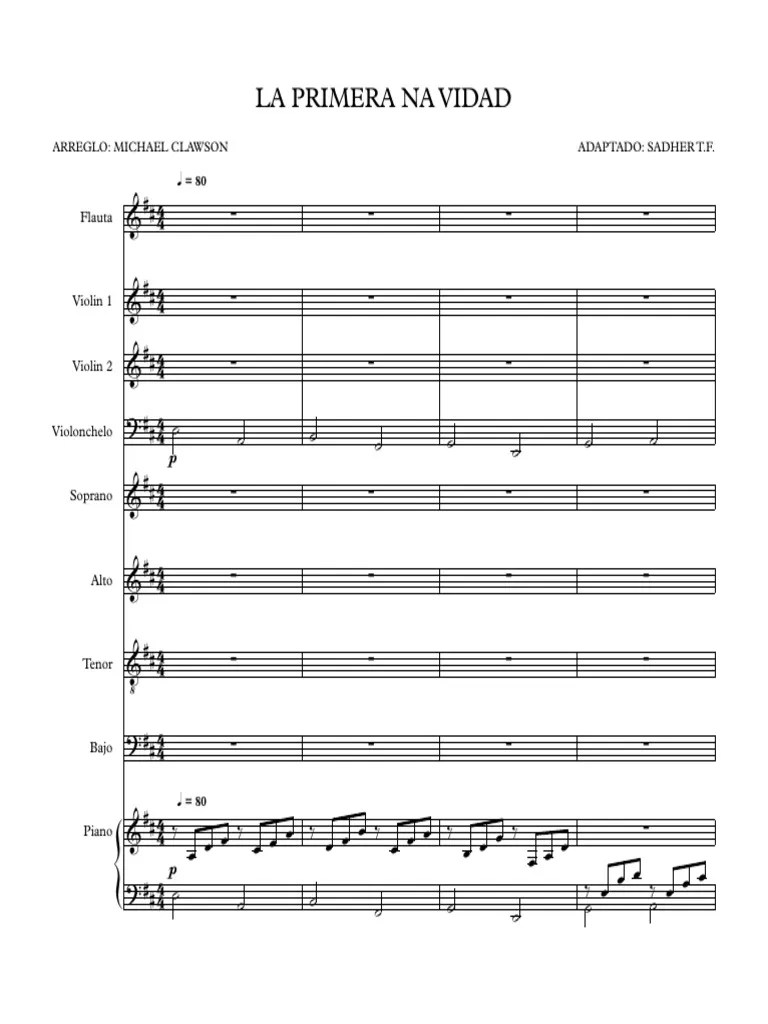 LA - PRIMERA - NAVIDAD - Partitura Completa | PDF