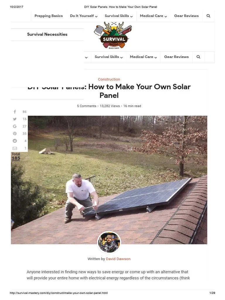 DIY Solar Panels - How To Make Your Own Solar Panel | PDF | Do It ...
