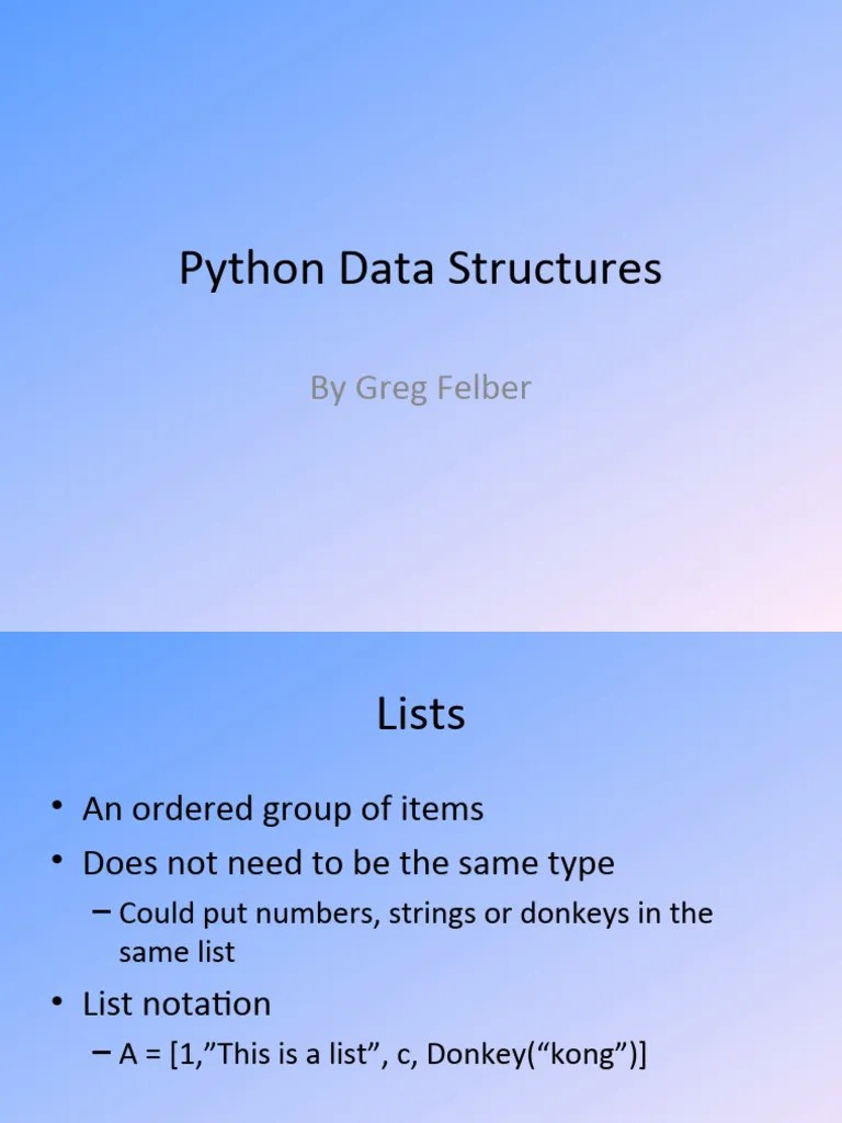 GF Python Data Structures | PDF | Function (Mathematics) | Sequence