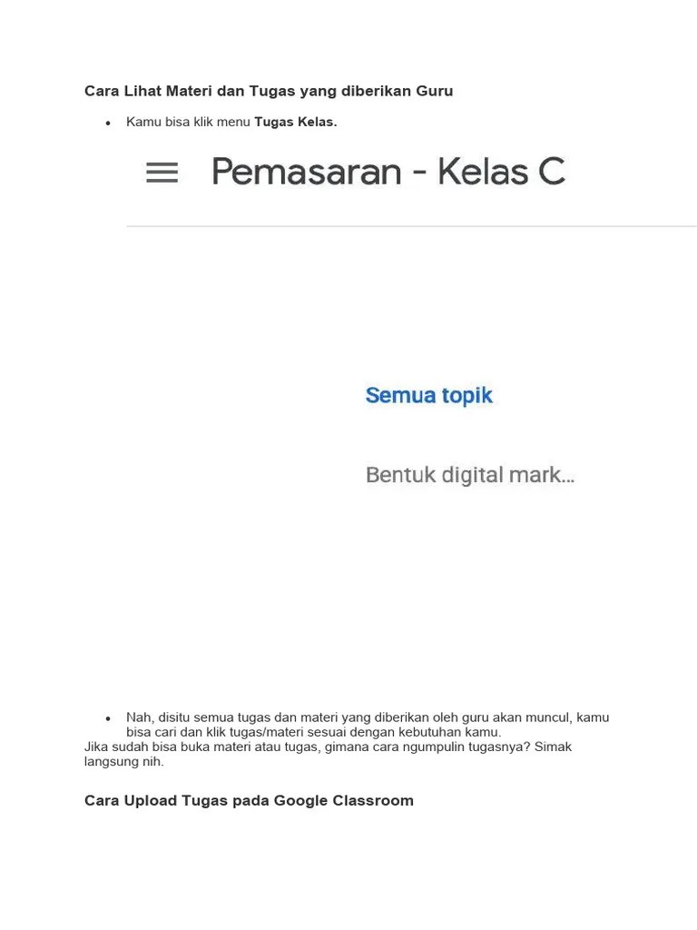 Cara Lihat Materi Dan Tugas Yang Diberikan Guru | PDF