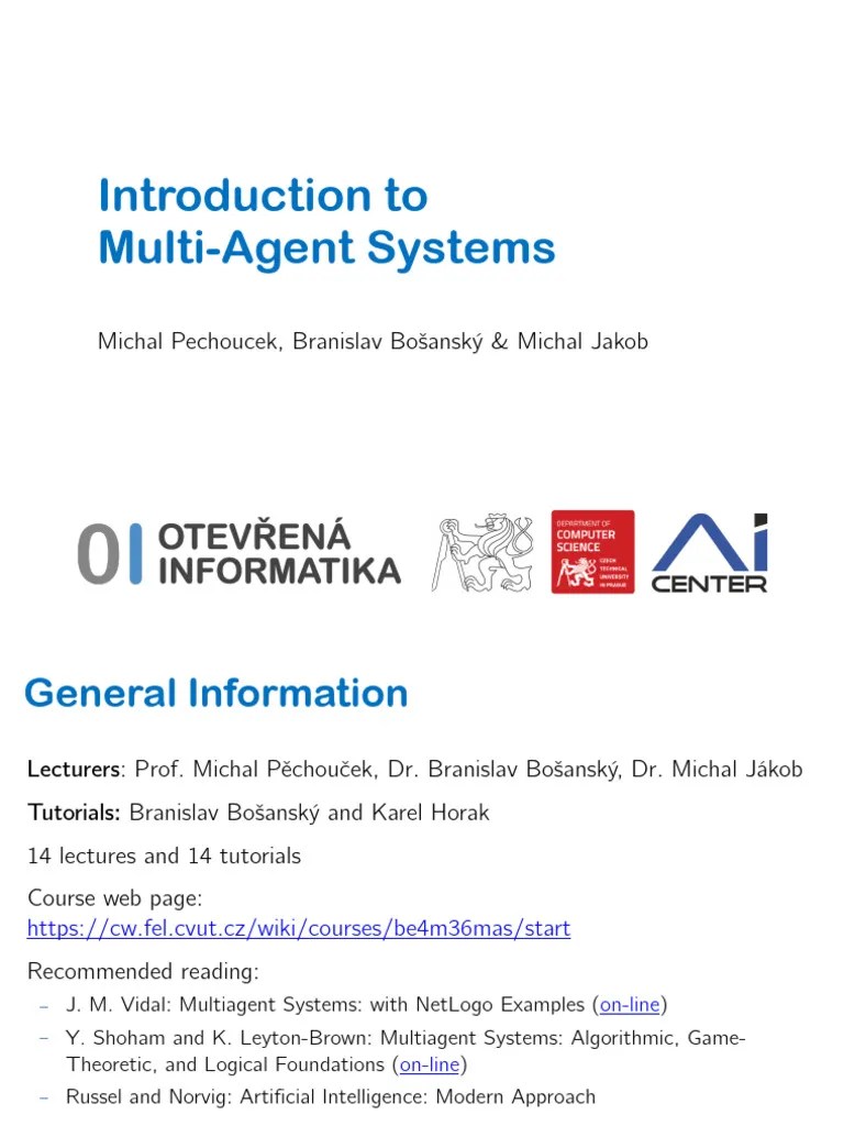 Multiagent Systems - Slides | PDF | Agent Based Model | Artificial ...