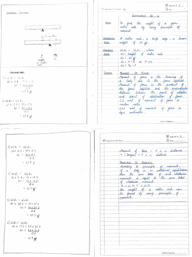 Class 10 Physics Practicals No. 1 To 5 | PDF
