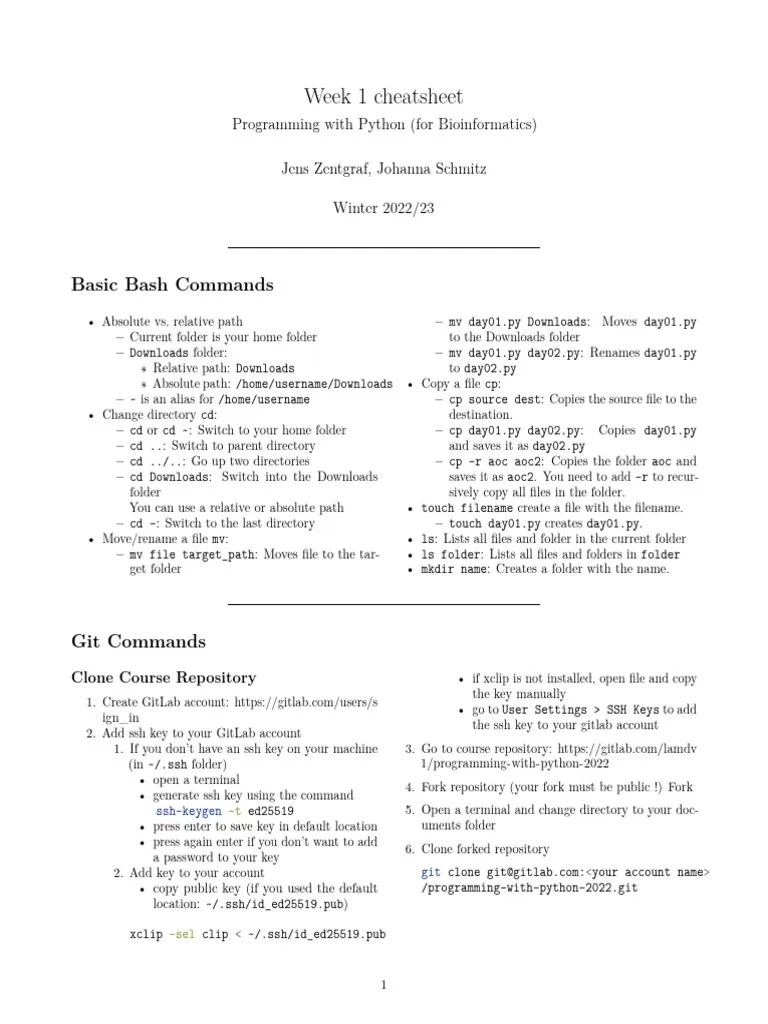 Cheatsheet Bash Conda Git | PDF | Computer File | Directory (Computing)