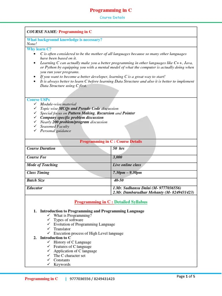 Programming In C | Download Free PDF | Pointer (Computer Programming ...