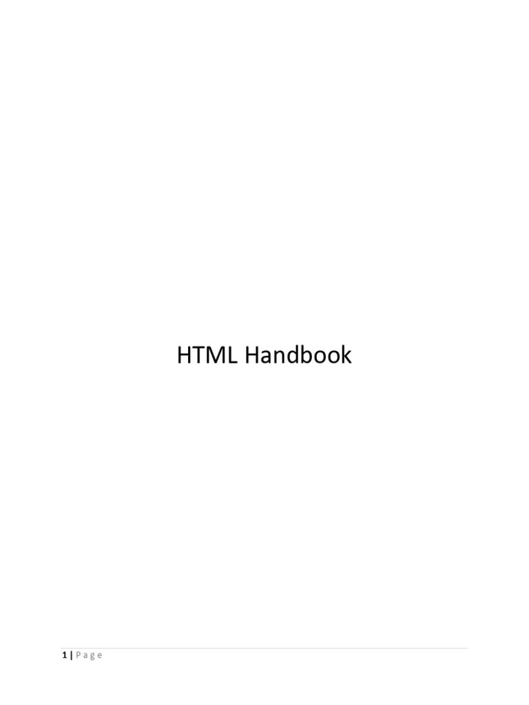 HTML Handbook | PDF | Html Element | Html5