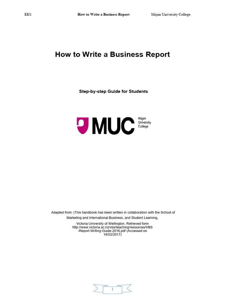 How To Write A Business Report | PDF