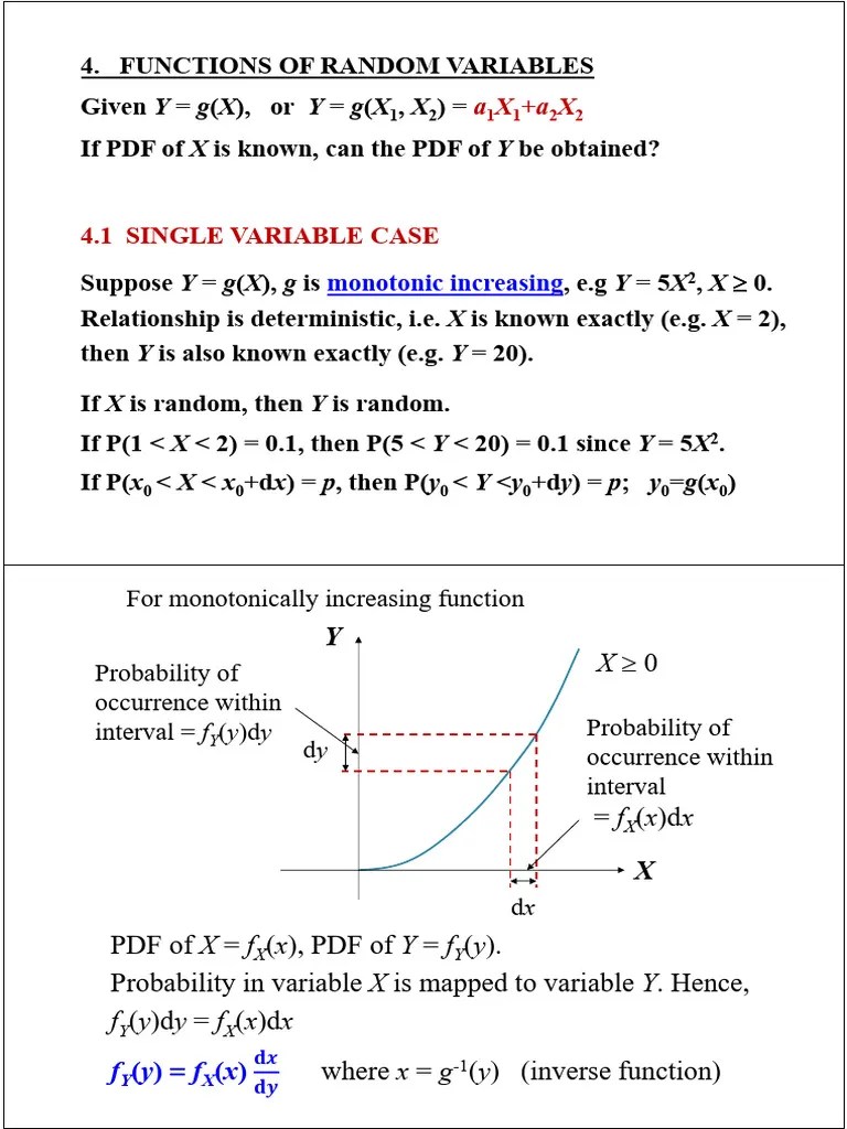 Functions Of Random Variables | PDF | Covariance | Measure Theory
