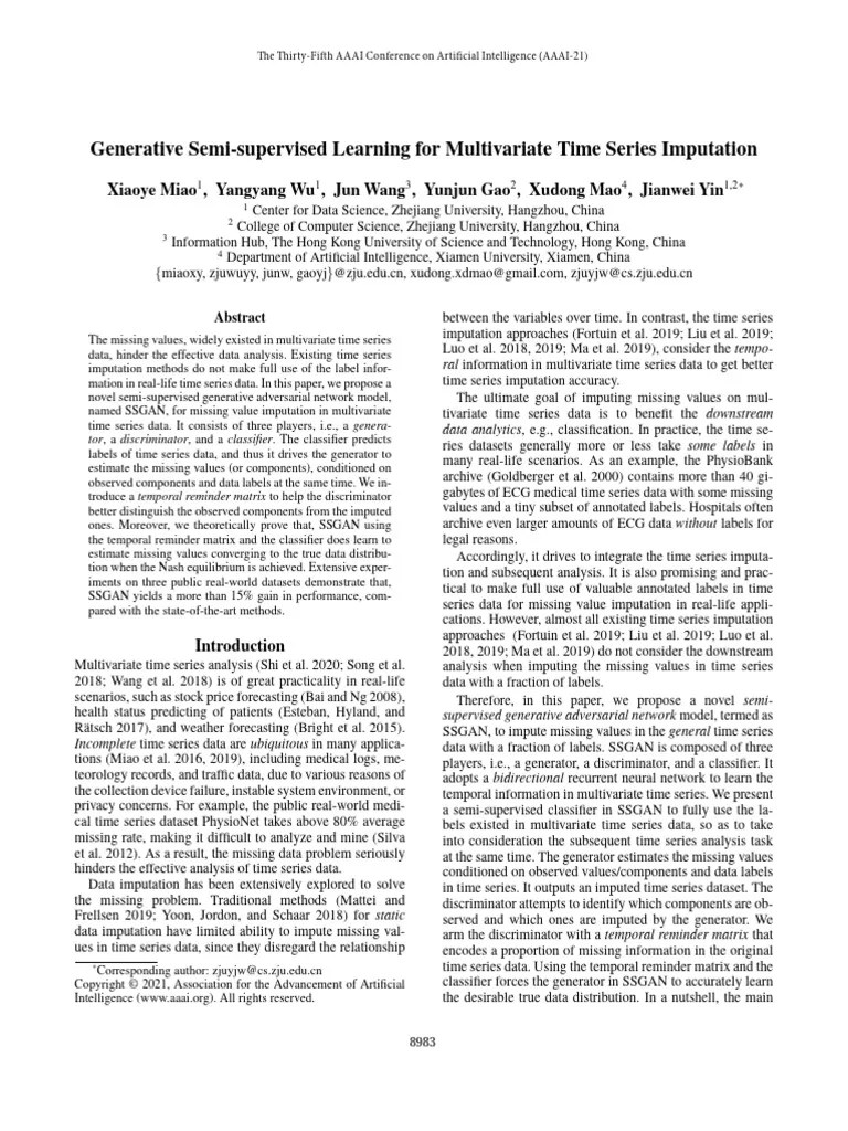 Generative Semi-Supervised Learning For Multivariate Time Series ...