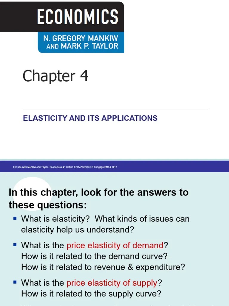 Chapter 4 - Elasticity | PDF | Demand | Elasticity (Economics)