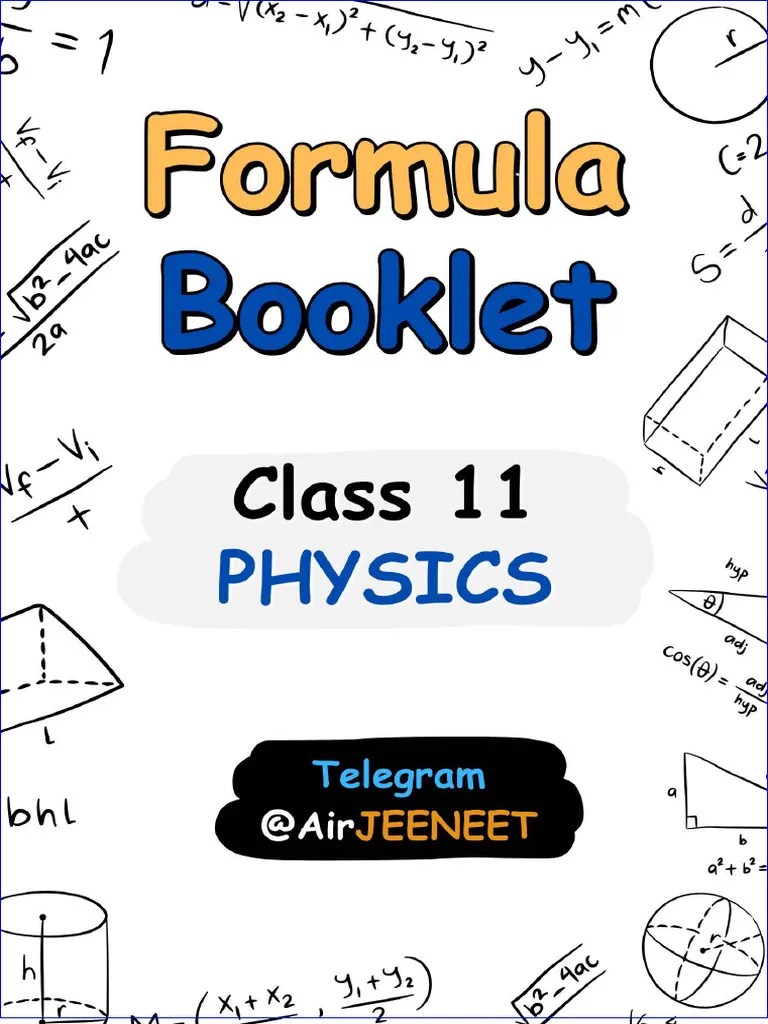 Complete 11 Physics Formula Booklet | PDF