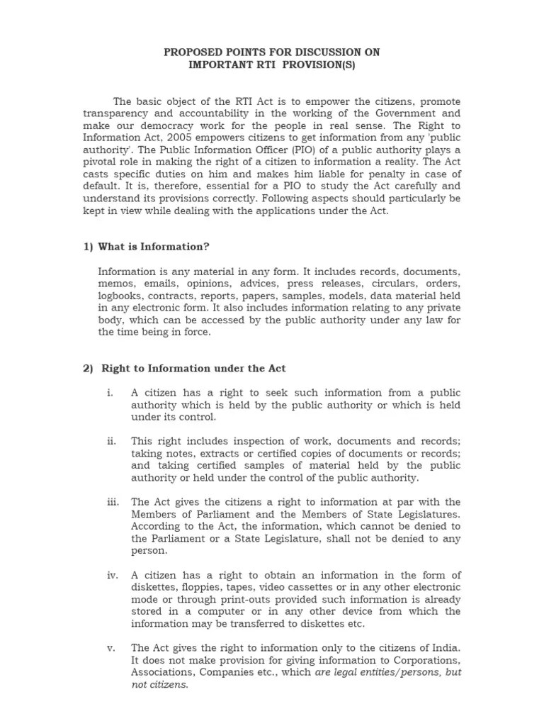 Rti Guidelines | PDF